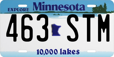 MN license plate 463STM