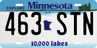 MN license plate 463STN