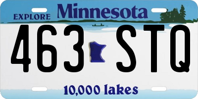 MN license plate 463STQ