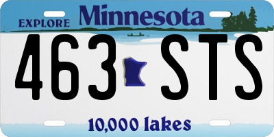 MN license plate 463STS