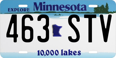 MN license plate 463STV