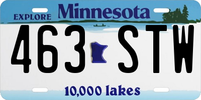 MN license plate 463STW