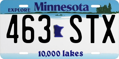 MN license plate 463STX