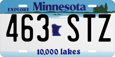 MN license plate 463STZ