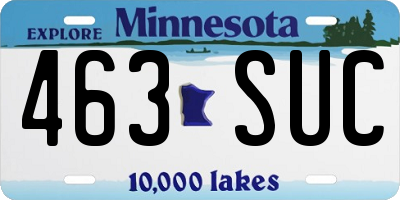 MN license plate 463SUC