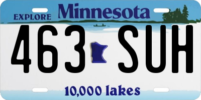 MN license plate 463SUH