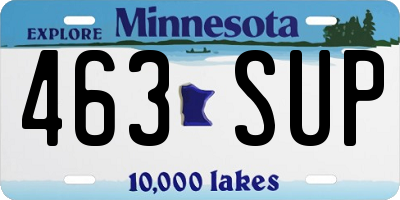 MN license plate 463SUP