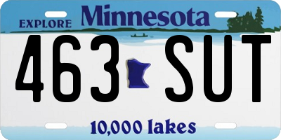MN license plate 463SUT