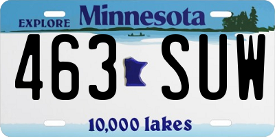 MN license plate 463SUW
