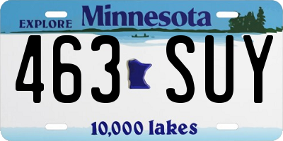 MN license plate 463SUY