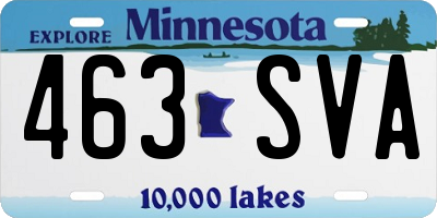 MN license plate 463SVA