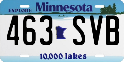 MN license plate 463SVB