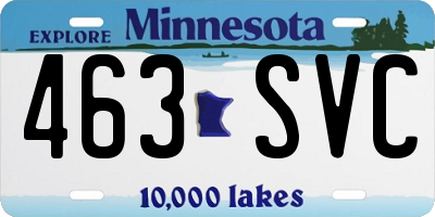 MN license plate 463SVC