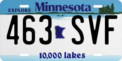 MN license plate 463SVF