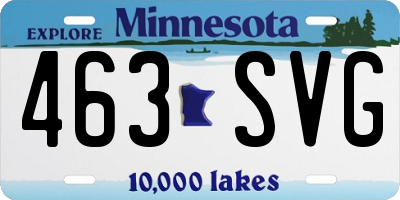 MN license plate 463SVG