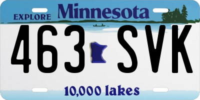 MN license plate 463SVK