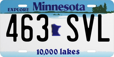 MN license plate 463SVL