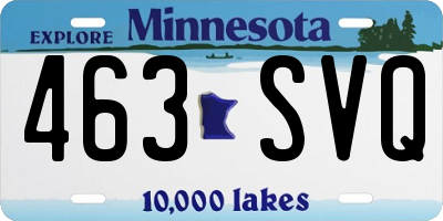 MN license plate 463SVQ