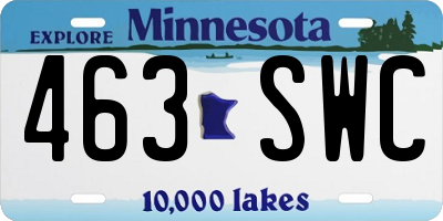 MN license plate 463SWC