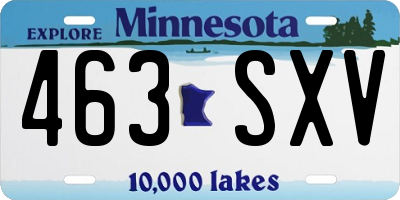 MN license plate 463SXV