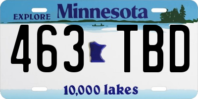 MN license plate 463TBD