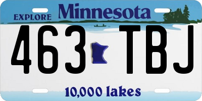 MN license plate 463TBJ