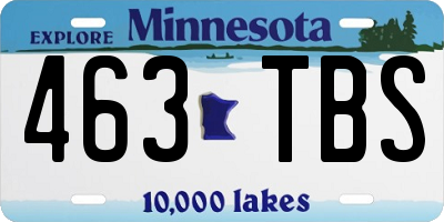 MN license plate 463TBS
