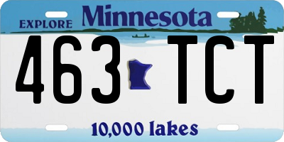 MN license plate 463TCT