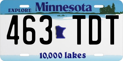 MN license plate 463TDT