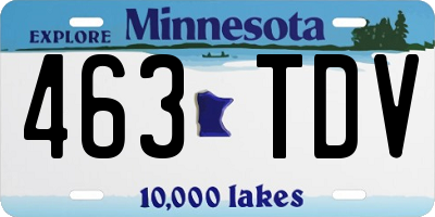 MN license plate 463TDV