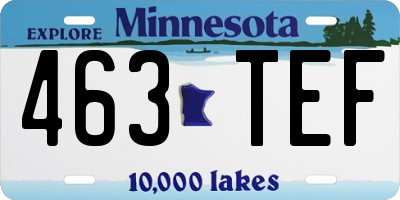 MN license plate 463TEF