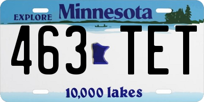 MN license plate 463TET