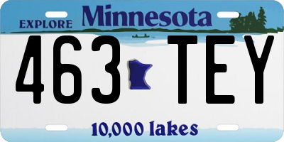 MN license plate 463TEY