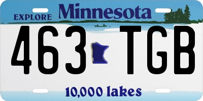 MN license plate 463TGB