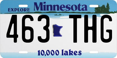 MN license plate 463THG