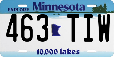 MN license plate 463TIW