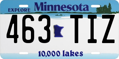MN license plate 463TIZ