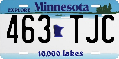 MN license plate 463TJC
