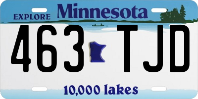 MN license plate 463TJD