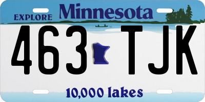 MN license plate 463TJK