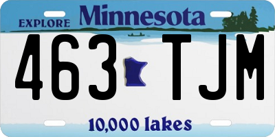 MN license plate 463TJM