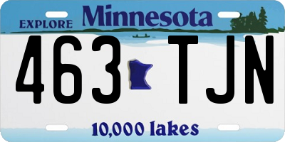 MN license plate 463TJN