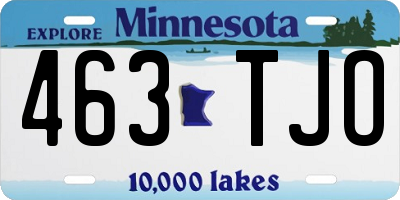 MN license plate 463TJO