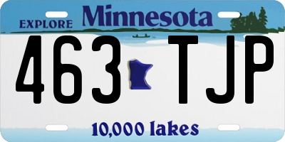 MN license plate 463TJP
