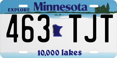 MN license plate 463TJT