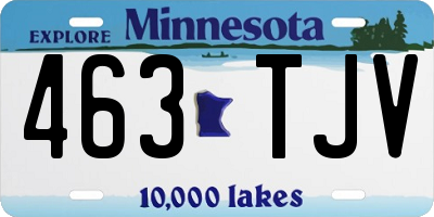 MN license plate 463TJV