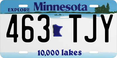 MN license plate 463TJY