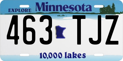 MN license plate 463TJZ