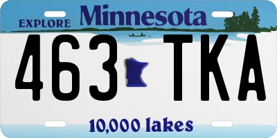 MN license plate 463TKA