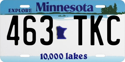 MN license plate 463TKC